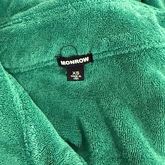 Monrow Terry Cloth Short Romper In Green | Size XS (Oversized) - Picture 4 of 4